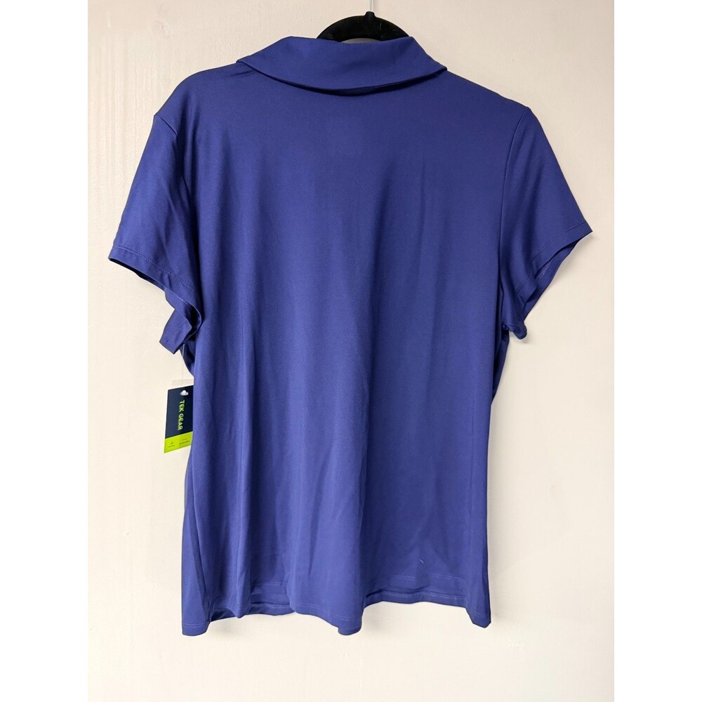 Tek Gear Womens XL Golf Polo Shirt Blue Short Sleeve Stretch NWT MSRP $30 - Picture 2 of 8